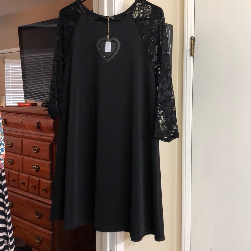 Black lace sleeved dress